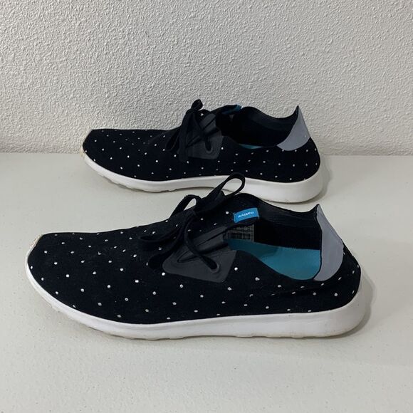 Native Sneakers Black w/‎ Embroidered Dots Sz 10 - Picture 5 of 8